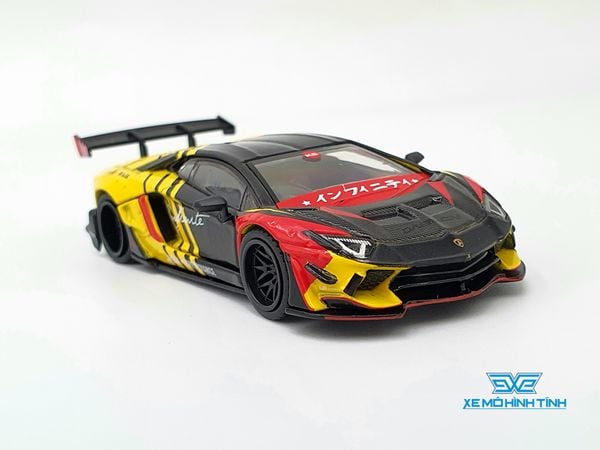 Xe Mô Hình LB* Works Lamborghini Aventador - Limited Edition Infinite Motorsports RHD 1:64 Mini GT (Vàng)