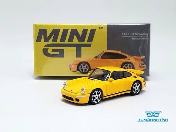 Xe Mô Hình RUF CTR Anniversary Blossom Yellow LHD 1:64 Mini GT (Vàng )