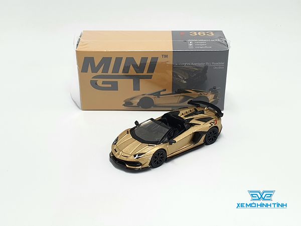 Xe Mô Hình Lamborghini Aventador SVJ Roadster Oro Elios 1:64 Mini GT