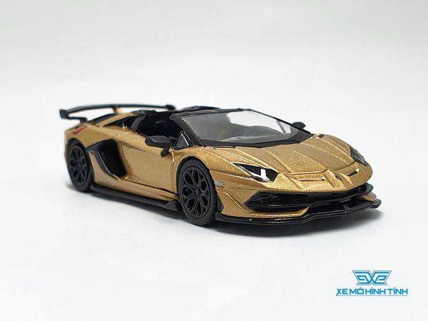 Xe Mô Hình Lamborghini Aventador SVJ Roadster Oro Elios 1:64 Mini GT