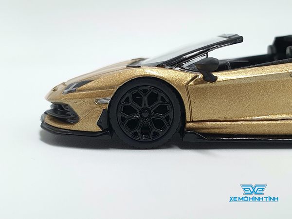 Xe Mô Hình Lamborghini Aventador SVJ Roadster Oro Elios 1:64 Mini GT