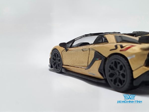 Xe Mô Hình Lamborghini Aventador SVJ Roadster Oro Elios 1:64 Mini GT