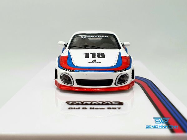 Xe Mô Hình Porsche Old & New 997 White 1:64 Tarmac Works (Trắng)