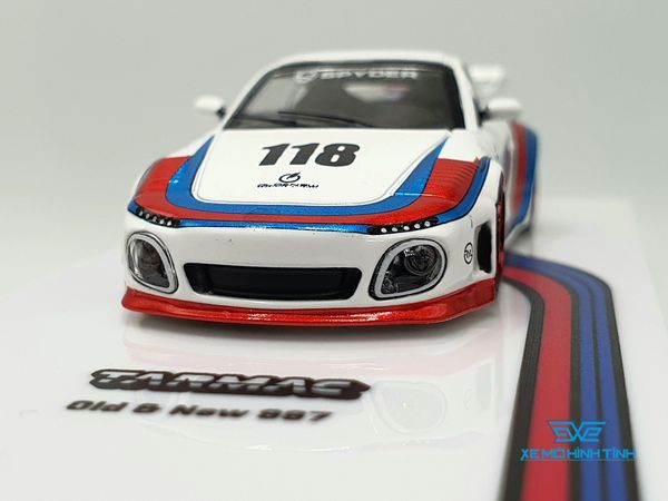 Xe Mô Hình Porsche Old & New 997 White 1:64 Tarmac Works (Trắng)