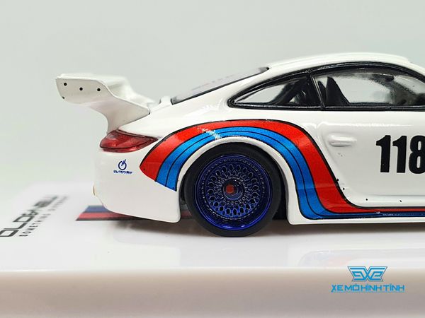 Xe Mô Hình Porsche Old & New 997 White 1:64 Tarmac Works (Trắng)