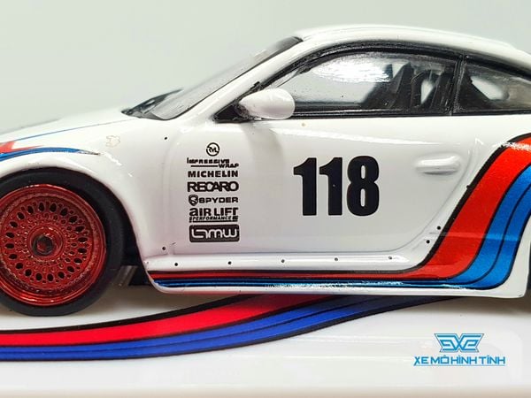 Xe Mô Hình Porsche Old & New 997 White 1:64 Tarmac Works (Trắng)