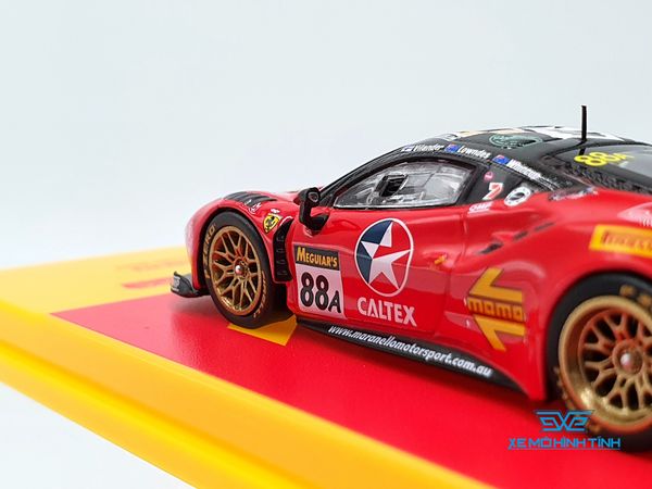 Xe Mô Hình Ferrari 488 GT3 Bathurst 12h 2017 Lowndes, Whincup, Vilander 1:64 Tarmac Works (Đỏ)