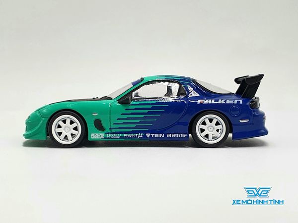 Xe Mô Hình Falken Rx-7 FD3 1:64 Tarmac Works ( Xanh Dương )