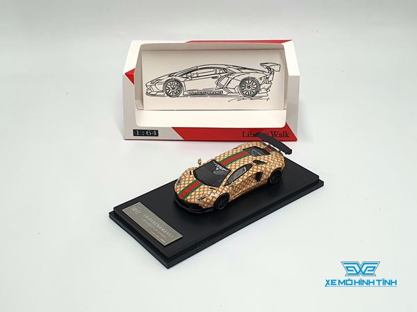 Xe Mô Hình Lamborghini Aventador LB*Performance 1:64 JEC ( Vàng Gucci )