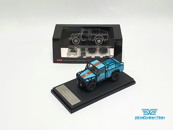 Xe Mô Hình Hình Land Rover Defender 110 1:64 Master ( Xanh Gulf)