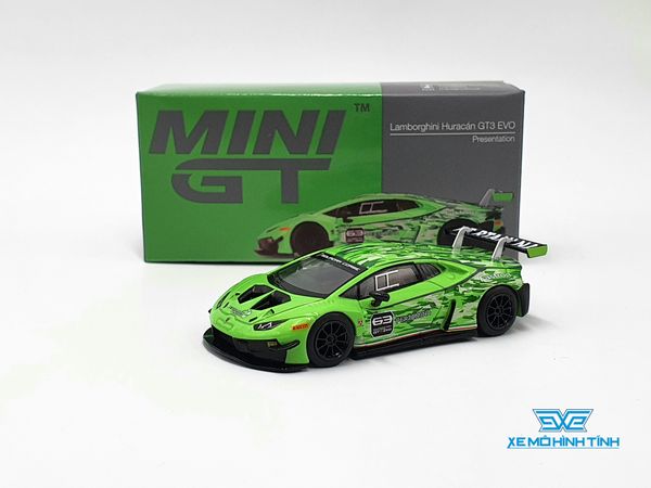 Xe Mô Hình Lamborghini Huracan GT3 EVO Presentation LHD 1:64 MiniGT ( Xanh Lá )