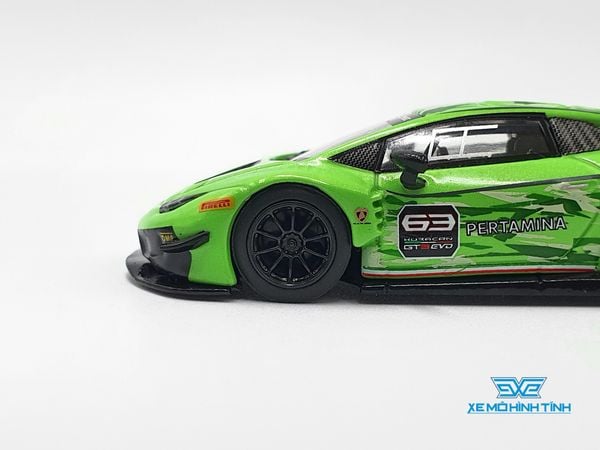 Xe Mô Hình Lamborghini Huracan GT3 EVO Presentation LHD 1:64 MiniGT ( Xanh Lá )