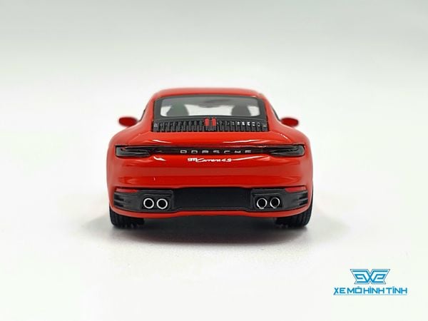 Xe Mô Hình Porsche 911 (992) Carrera 4S Lava Orange LHD 1:64 MiniGT ( Cam Đỏ )