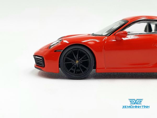 Xe Mô Hình Porsche 911 (992) Carrera 4S Lava Orange LHD 1:64 MiniGT ( Cam Đỏ )