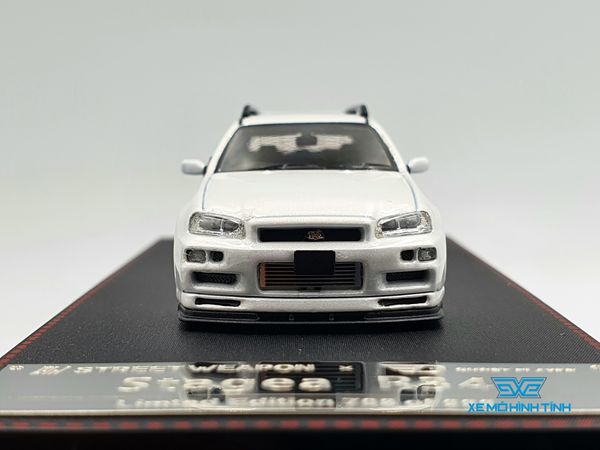 Xe Mô Hình Nissan Stagea R34 1:64 Street Weapon ( Trắng )