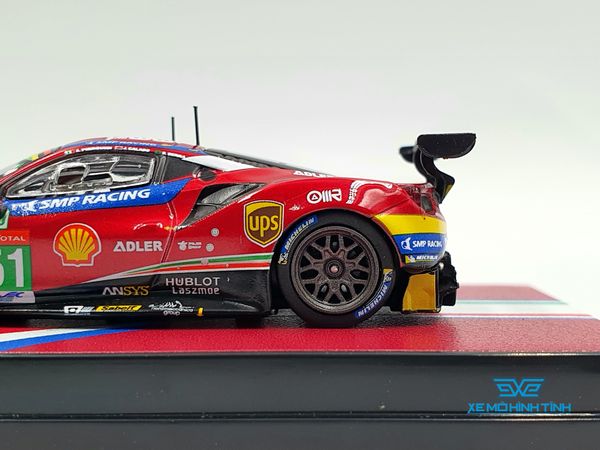 Xe Mô Hình Ferrari 488 #51 GTE 24h of Le Mans 2019 Winner of LMGTE Pro Calado > Pier Guidi > Serra 1:64 Tarmac Works ( Đỏ Sọc Trắng )