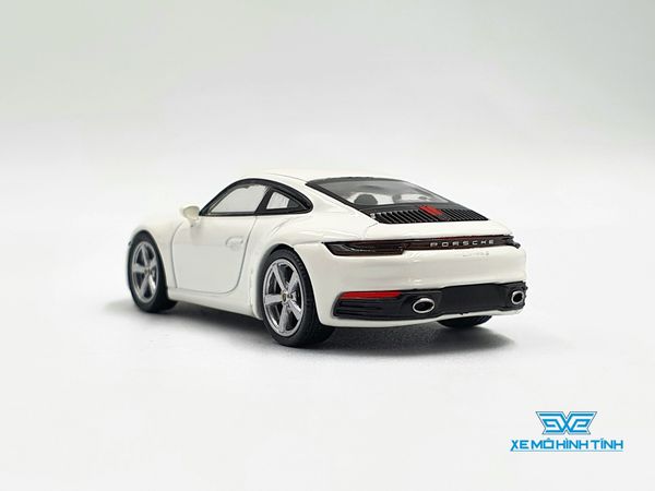 Xe Mô Hình Porsche 911 (992) Carrera S White LHD 1:64 MiniGT (Trắng)