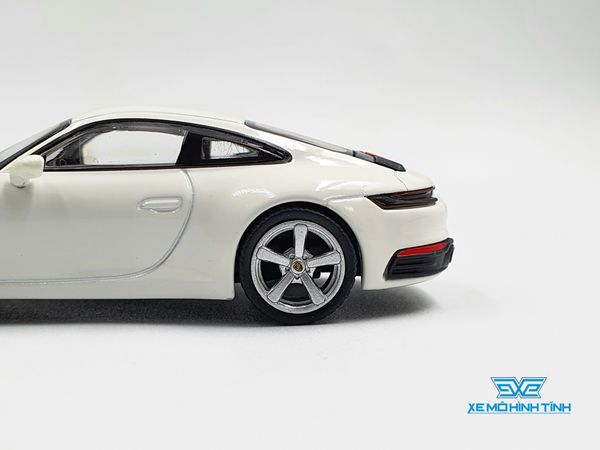 Xe Mô Hình Porsche 911 (992) Carrera S White LHD 1:64 MiniGT (Trắng)