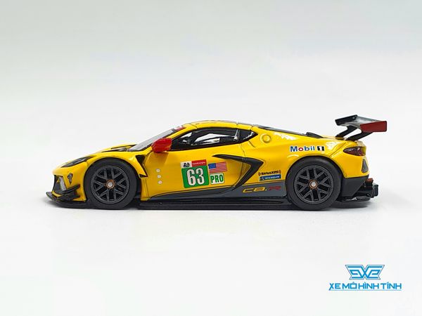 Xe Mô Hình Chevrolet Corvette C8.R #63 Corvette Racing 2021 Le Mans 24 Hrs GTE PRO 2nd Place LHD 1:64 MiniGT (Vàng)