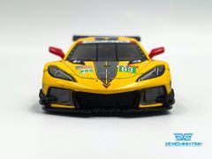 Xe Mô Hình Chevrolet Corvette C8.R #63 Corvette Racing 2021 Le Mans 24 Hrs GTE PRO 2nd Place LHD 1:64 MiniGT (Vàng)
