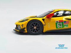 Xe Mô Hình Chevrolet Corvette C8.R #63 Corvette Racing 2021 Le Mans 24 Hrs GTE PRO 2nd Place LHD 1:64 MiniGT (Vàng)