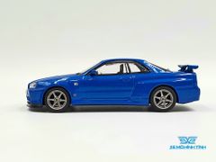 Xe Mô Hình Nissan Skyline GT-R (R34) V-Spec II Bayside Blue 1:64 MiniGT ( Xanh )
