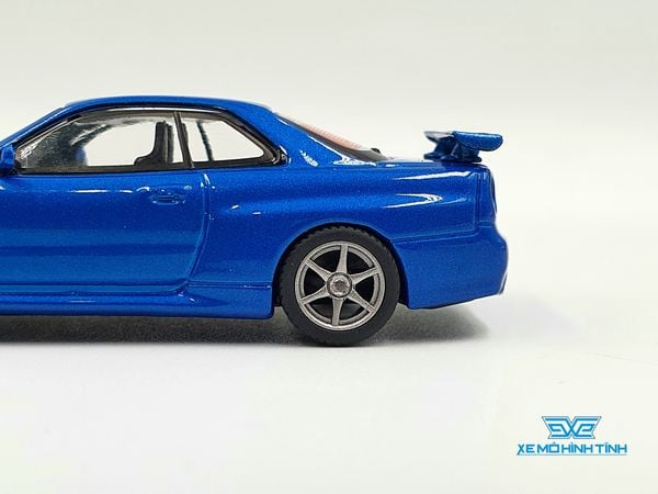 Xe Mô Hình Nissan Skyline GT-R (R34) V-Spec II Bayside Blue 1:64 MiniGT ( Xanh )