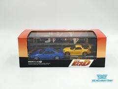 Xe Mô Hình Keisuke Takahashi RX-7 (FD3S) Yellow & Kozo Hoshino Skyline GT-R(BNR34) Blue 