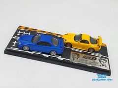 Xe Mô Hình Keisuke Takahashi RX-7 (FD3S) Yellow & Kozo Hoshino Skyline GT-R(BNR34) Blue 