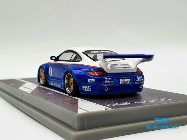 Xe Mô Hình Porsche Old & New 997 Blue & White #1 1:64 Tarmac Works ( Trắng Xanh )