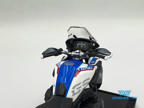 Xe Mô Hình BMW R1200GS 1:18 Maisto ( Trắng Xanh )