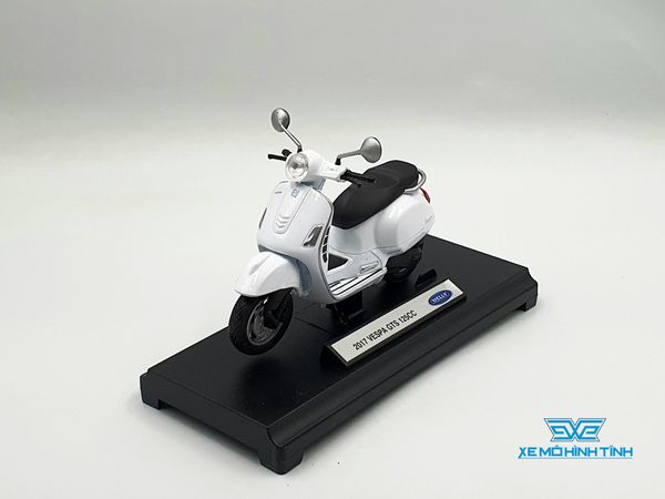 Xe Mô Hình 2017 VESPA GTS 125CC 1:18 Welly ( Trắng )