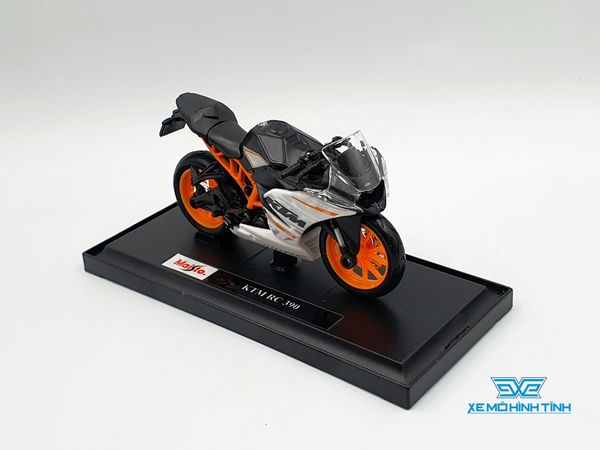 XE MÔ HÌNH KTM RC 390 1:18 MAISTO (TRẮNG ĐEN)