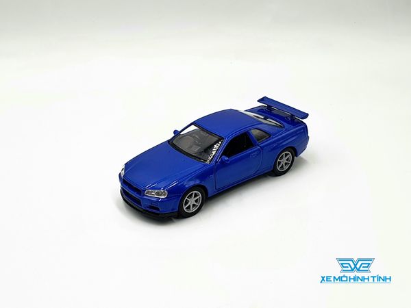 Xe Mô Hình NISSAN SKYLINE GT-R R34 1:36 Welly ( Xanh )