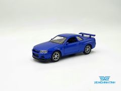 Xe Mô Hình NISSAN SKYLINE GT-R R34 1:36 Welly ( Xanh )