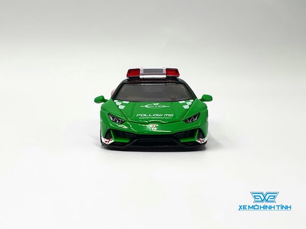 Xe Mô Hình Lamborghini Huracan EVO Bologna Airport 2020 Follow- Me Car China LHD 1:64 MiniGT ( đỏ xanh )