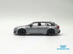 Xe Mô Hình Audi RS 6 Avant Carbon Black Edition Florett Silver LHD 1:64 MiniGT ( trắng )