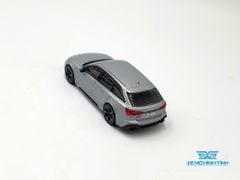 Xe Mô Hình Audi RS 6 Avant Carbon Black Edition Florett Silver LHD 1:64 MiniGT ( trắng )