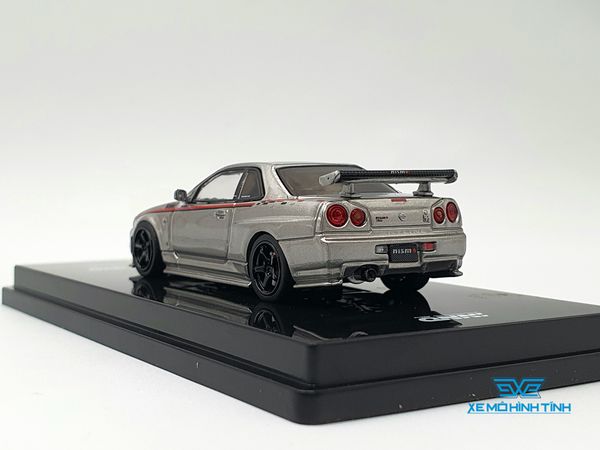 Xe Mô Hình Nissan Skyline GT-R (R34) Nismo R-Tune Silver 1:64 INNO ( Bạc )