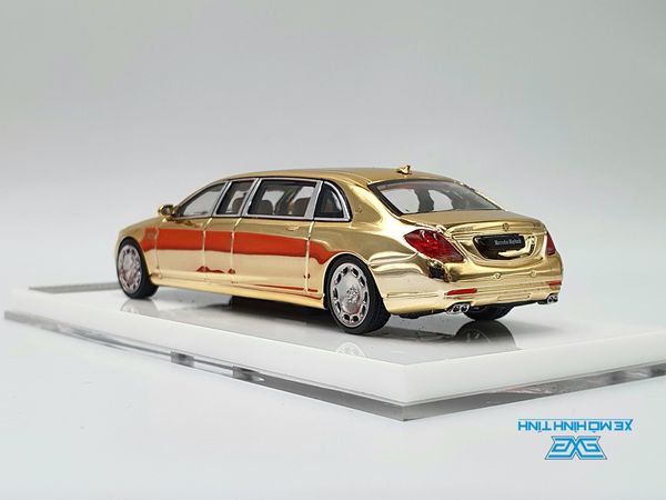 Xe Mô Hình Mercedes - Maybach S600 Pullman 1:64 Stance Hunters (Vàng Crom )