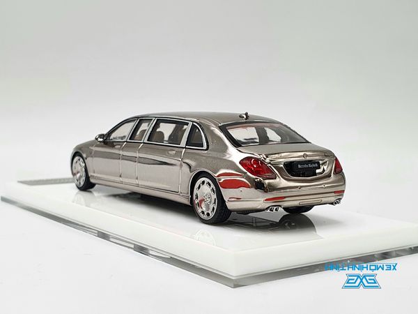 Xe Mô Hình Mercedes - Maybach S600 Pullman 1:64 Stance Hunters (Bạc Crom )