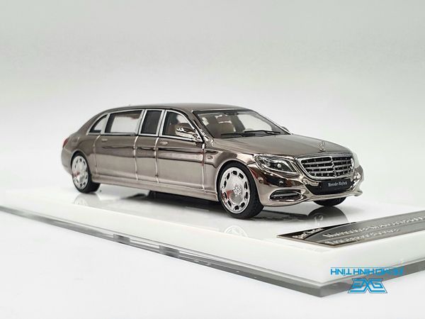 Xe Mô Hình Mercedes - Maybach S600 Pullman 1:64 Stance Hunters (Bạc Crom )