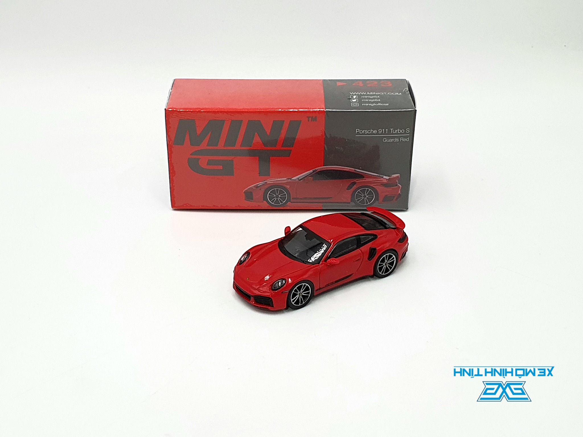 Xe Mô Hình Porsche 911 Turbo S Guards Red LHD 1:64 MiniGT ( Đỏ