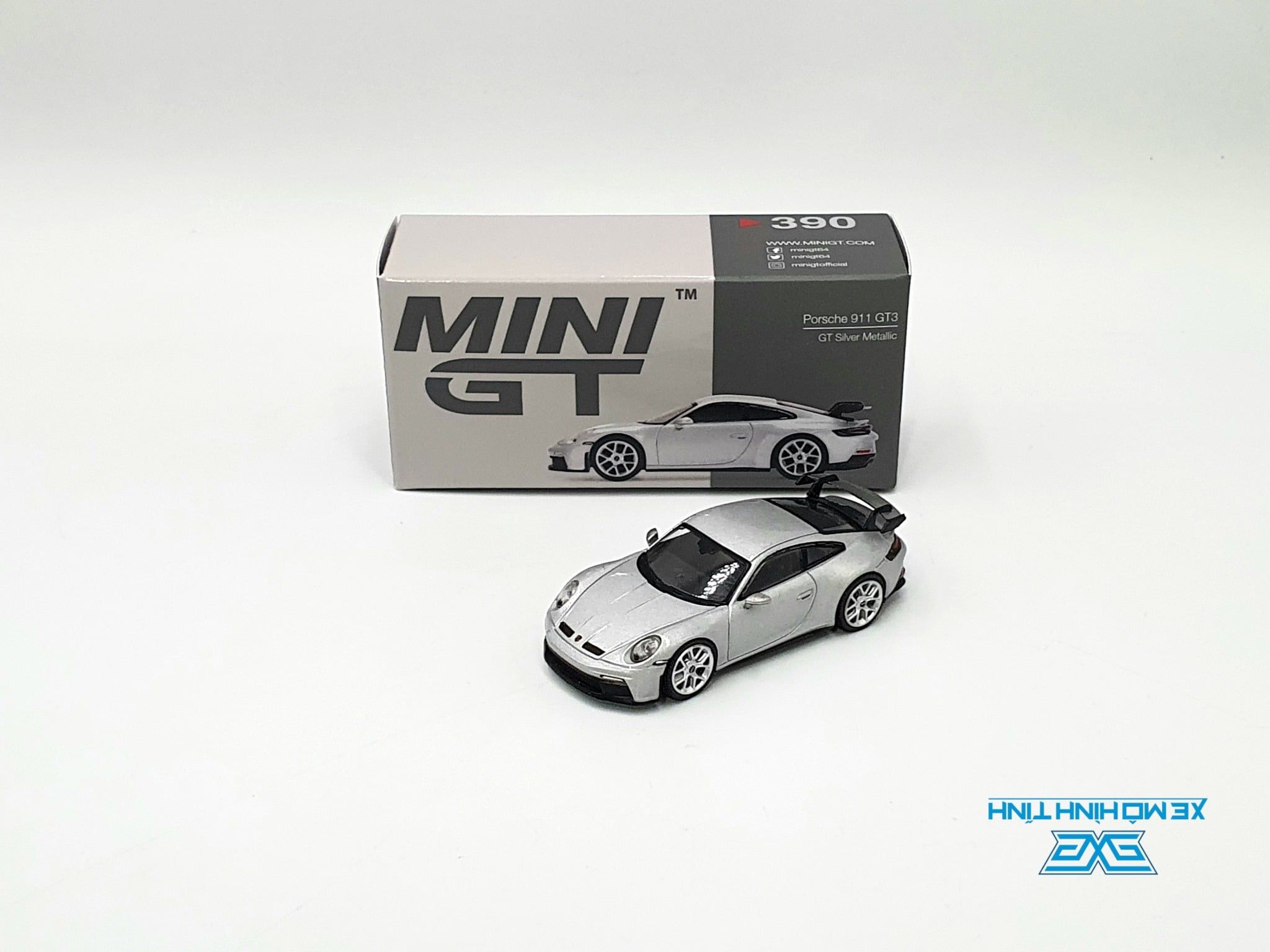 MINI GT Porsche 911 GT3 GT Silver 2個セット Xe Mô Hình Porsche 911 (922) GT3 GT Silver Metallic LHD 1:64