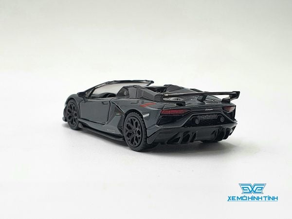 Xe Mô Hình Lamborghini Aventador SVJ Roadster Grigio Telesto LHD 1:64 Minigt ( Đen )