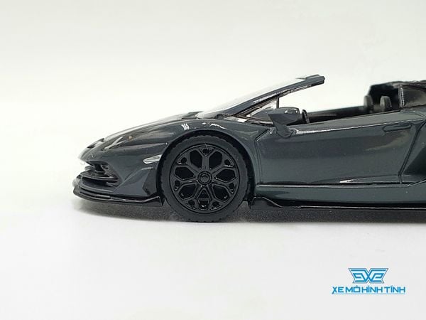 Xe Mô Hình Lamborghini Aventador SVJ Roadster Grigio Telesto LHD 1:64 Minigt ( Đen )