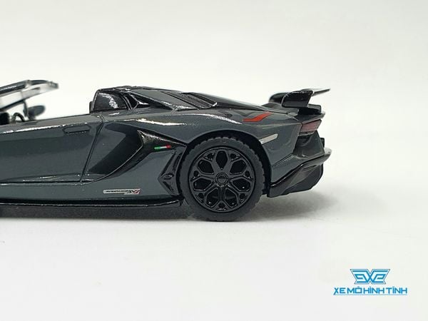 Xe Mô Hình Lamborghini Aventador SVJ Roadster Grigio Telesto LHD 1:64 Minigt ( Đen )