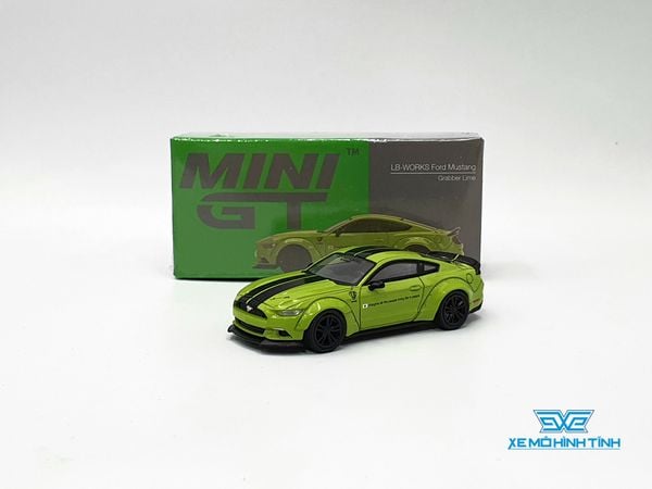 Xe Mô Hình LB-WORK Ford Mustang Grabber Lime LHD 1:64 Minigt ( Xanh Lá )