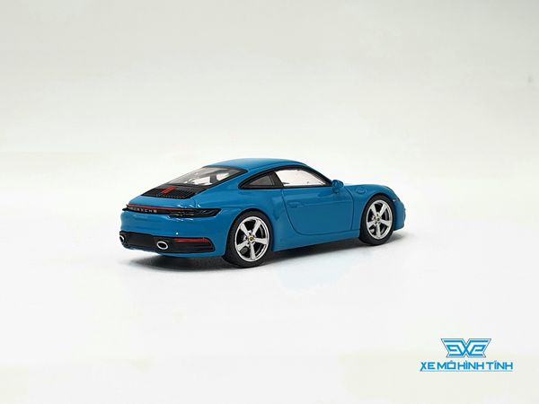 Xe Mô Hình Porsche 911 (992) Carrera S Miami Blue LHD 1:64 Minigt ( Xanh Ngọc )