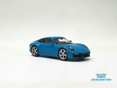 Xe Mô Hình Porsche 911 (992) Carrera S Miami Blue LHD 1:64 Minigt ( Xanh Ngọc )